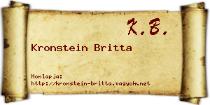 Kronstein Britta névjegykártya